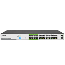 D-Link upto 250 Meter support 24-Port 1000Mbps PoE Switch with 2 SFP Ports - DGS-F1026P